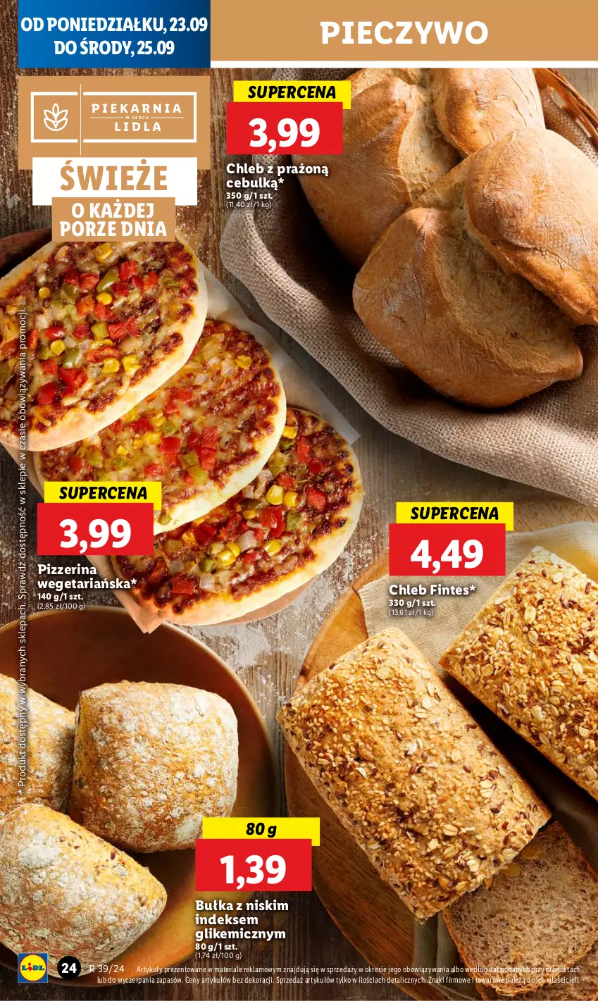 Gazetka promocyjna Lidl - GAZETKA - ważna 23.09 do 25.09.2024 - strona 28 - produkty: Bułka, Chleb, Piec, Pieczywo, Pizzerina, Por