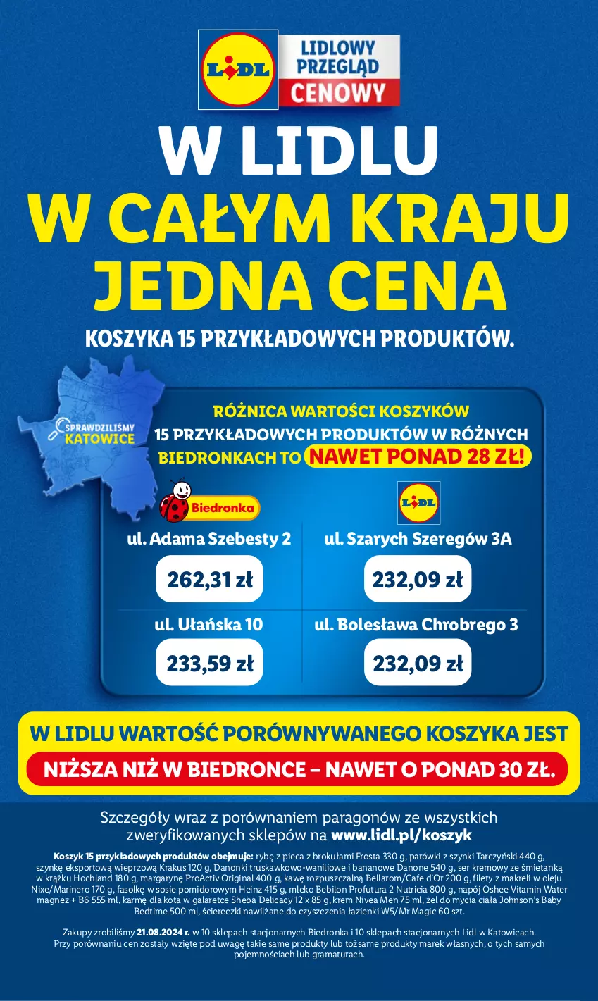 Gazetka promocyjna Lidl - GAZETKA - ważna 23.09 do 25.09.2024 - strona 6 - produkty: BEBILON, Bell, Bella, Danone, Danonki, Dron, Fa, Frosta, Gala, Gin, Gra, Heinz, Hochland, Kosz, Krakus, Magnez, Mleko, Mleko Bebilon, Napój, Nivea, Nivea Men, Olej, Oshee, Parówki, Parówki z szynki, Piec, Por, Rama, Ser, Sheba, Sos, Sport, Tarczyński