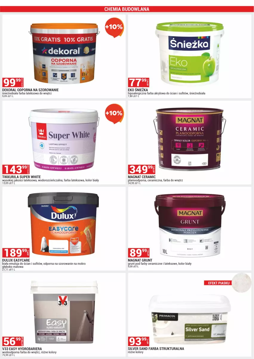 Gazetka promocyjna Merkury Market - ważna 01.12 do 31.12.2024 - strona 42 - produkty: Cień, Dekoral, Dulux, Emulsja, Fa, Farba akrylowa, Farba do wnętrz, Farba lateksowa, Gra, Grunt, LANA, Magnat Ceramic, Por