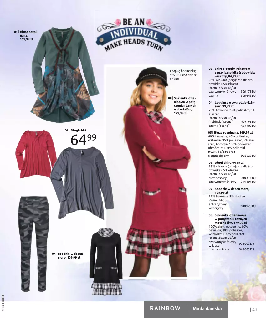 Gazetka promocyjna Bonprix - Na tropie zimy - ważna 02.11.2021 do 20.04.2022 - strona 43 - produkty: Bluza, Długi shirt, Gin, Legginsy, Spodnie, Sukienka, Wełna