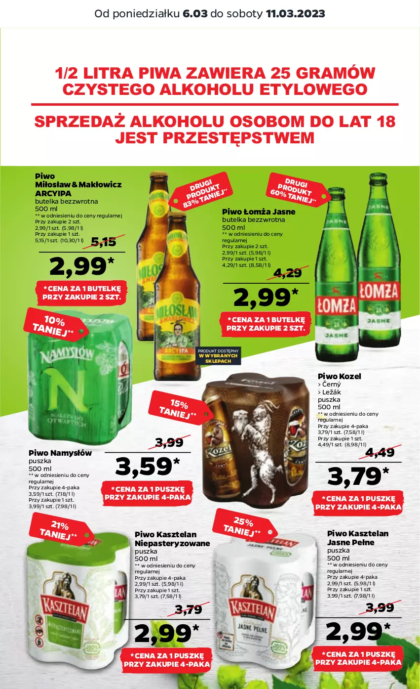 Gazetka promocyjna Netto - Artykuły spożywcze - ważna 06.03 do 11.03.2023 - strona 19 - produkty: Gra, Kasztelan, Kozel, Namysłów, Piwa, Piwo