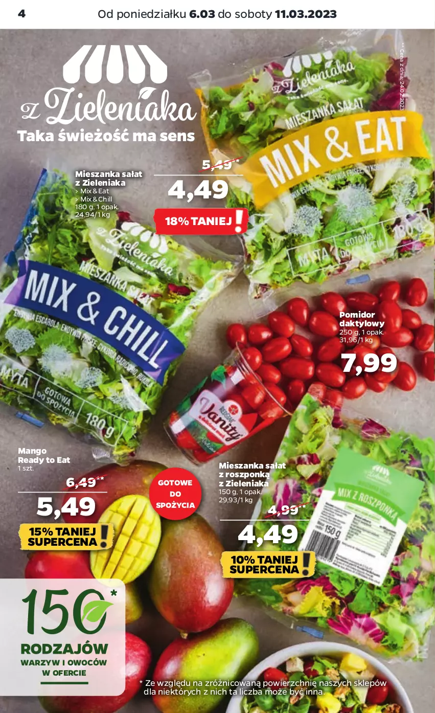 Gazetka promocyjna Netto - Artykuły spożywcze - ważna 06.03 do 11.03.2023 - strona 4 - produkty: Mango, Mieszanka sałat, Sałat