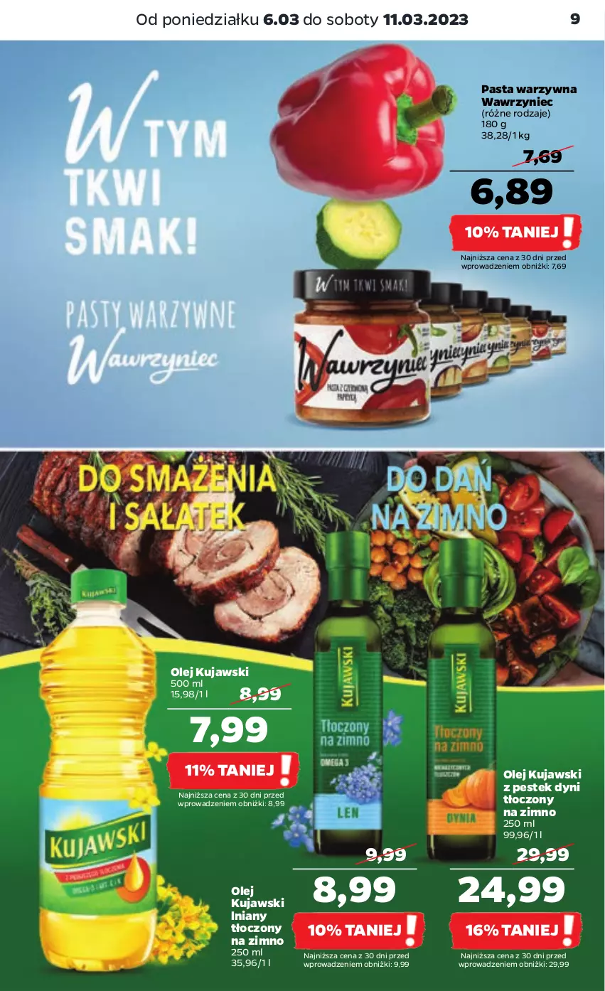 Gazetka promocyjna Netto - Artykuły spożywcze - ważna 06.03 do 11.03.2023 - strona 9 - produkty: Kujawski, Olej, Pasta warzywna, Stek