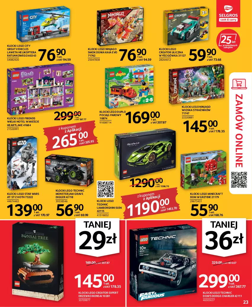 Gazetka promocyjna Selgros - Oferta przemysłowa - ważna 06.10 do 19.10.2022 - strona 23 - produkty: Gra, Helikopter, Klocki, LEGO, LEGO City, LEGO Creator, LEGO Duplo, LEGO Friends, LEGO Minecraft, LEGO Ninjago, LEGO Star Wars, LEGO Technic, Minecraft, Pociąg, Star Wars, Tera