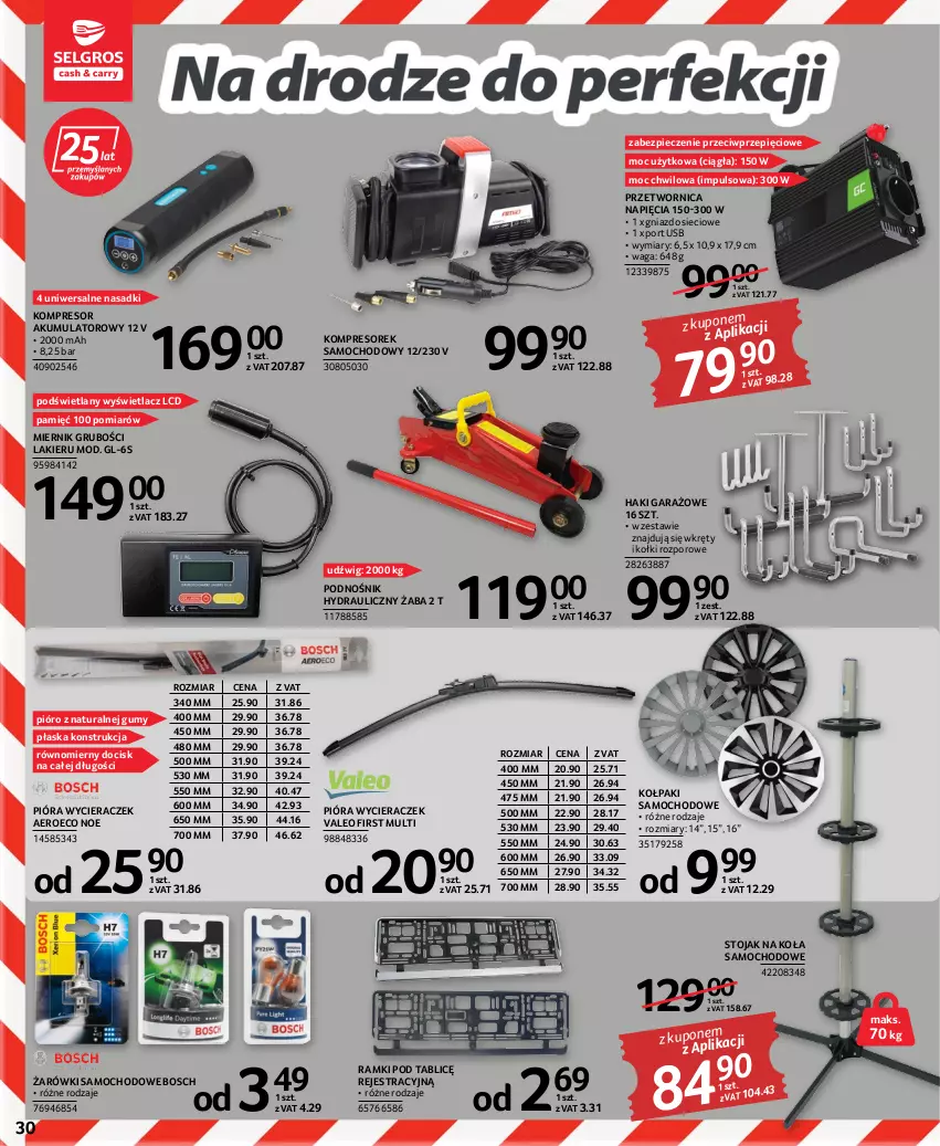 Gazetka promocyjna Selgros - Oferta przemysłowa - ważna 06.10 do 19.10.2022 - strona 30 - produkty: Akumulator, Bosch, Dźwig, Garaż, Kołpak, Kompresor, Lakier, Piec, Por, Stojak, Waga, Wkręt