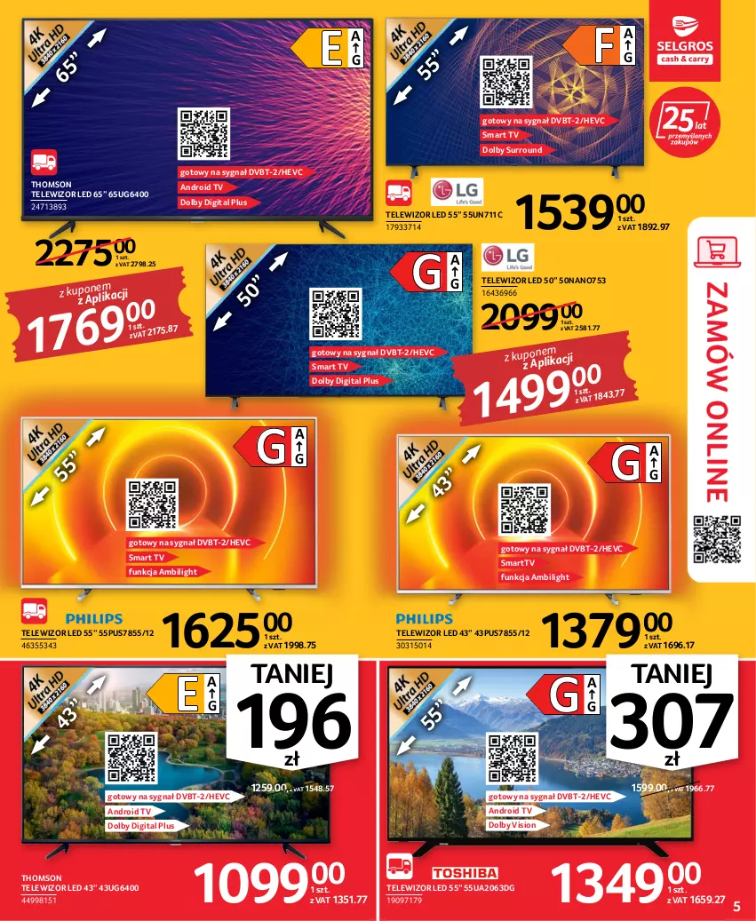 Gazetka promocyjna Selgros - Oferta przemysłowa - ważna 06.10 do 19.10.2022 - strona 5 - produkty: Android TV, Smart tv, Telewizor, Thomson