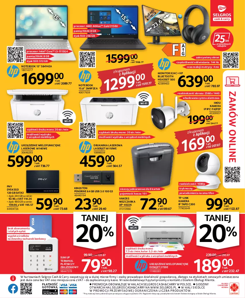 Gazetka promocyjna Selgros - Oferta przemysłowa - ważna 06.10 do 19.10.2022 - strona 7 - produkty: Drukarka, Gra, HP, Intel, Kamera, Kosz, LG, Mobil, Monitor, Niszczarka, Notebook, Obraz, Pendrive, Procesor, Ser, Smartfon, Sok, TP-Link, Urządzenie wielofunkcyjne