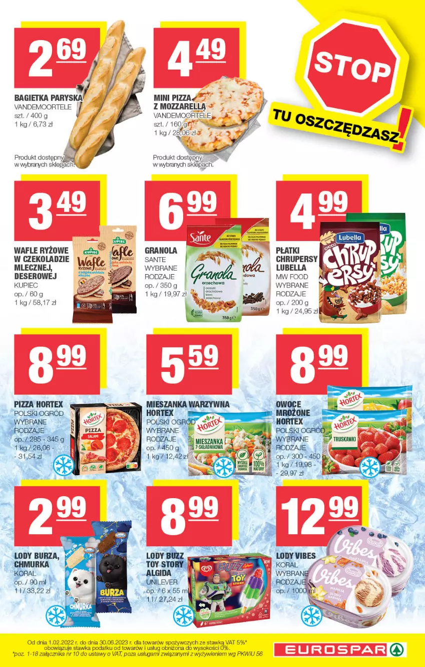 Gazetka promocyjna Spar - EuroSpar - ważna 30.04 do 10.05.2023 - strona 3 - produkty: Bagietka, Bell, Bella, Deser, Gra, Granola, Kupiec, Lubella, Piec, Pizza, Ryż, Sante, Ser, Sok, Wafle