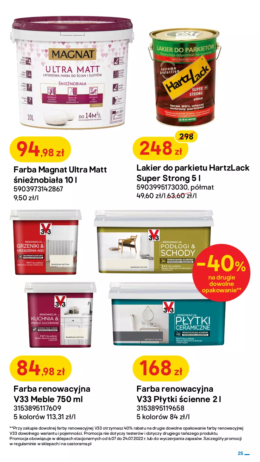 Gazetka promocyjna Castorama - ważna 06.07 do 24.07.2022 - strona 25 - produkty: Astor, Dekoral, Dulux, Fa, Gra, Kuchnia, Lack, Lakier, Meble, Por, Rama