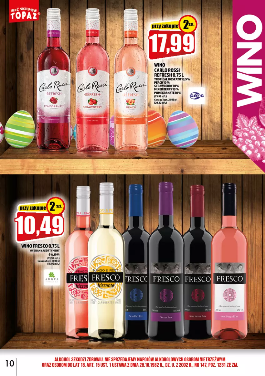 Gazetka promocyjna Topaz - Gazetka - ważna 01.04 do 30.04.2022 - strona 10 - produkty: Fresco, Top, Tropical, Wino