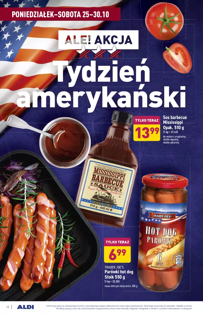 Gazetka promocyjna Aldi - Katalog spożywczy - ważna 25.10 do 30.10.2021 - strona 12 - produkty: Gin, Hot dog, Parówki, Parówki hot dog, Sos, Tera