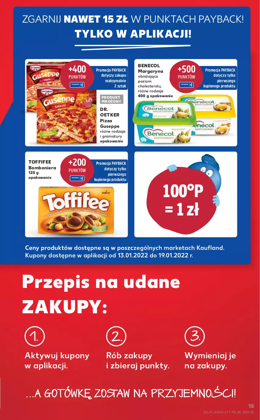 Gazetka promocyjna Kaufland - OFERTA TYGODNIA - ważna 13.01 do 19.01.2022 - strona 15 - produkty: Benecol, Bomboniera, Dr. Oetker, Gra, Margaryna, Pizza, Rama, Toffifee