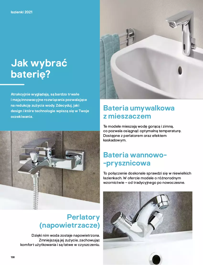 Gazetka promocyjna Castorama - Katalog Łazienki 2021 - ważna 01.10 do 31.12.2021 - strona 138 - produkty: Astor, Bateria, Bateria umywalkowa, Dźwig, Kask, Orka, Rama, Rum, Ser, Woda