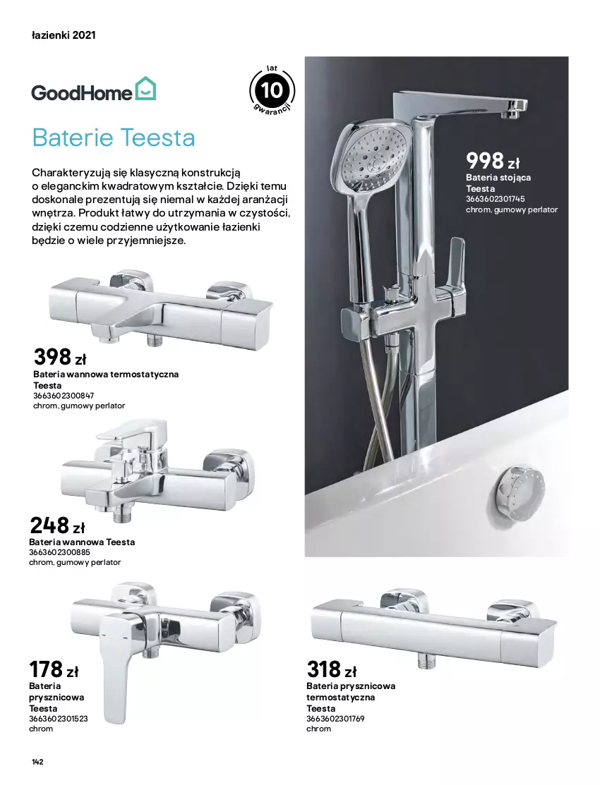 Gazetka promocyjna Castorama - Katalog Łazienki 2021 - ważna 01.10 do 31.12.2021 - strona 142 - produkty: Bateria, Bateria prysznicowa, Bateria umywalkowa, Bateria wannowa, Lack, Termos