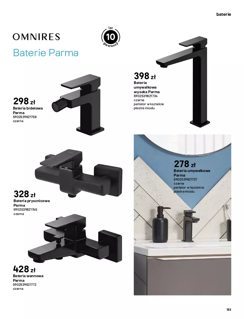 Gazetka promocyjna Castorama - Katalog Łazienki 2021 - ważna 01.10 do 31.12.2021 - strona 153 - produkty: Bateria, Bateria prysznicowa, Bateria umywalkowa, Bateria wannowa, Ser, Sok