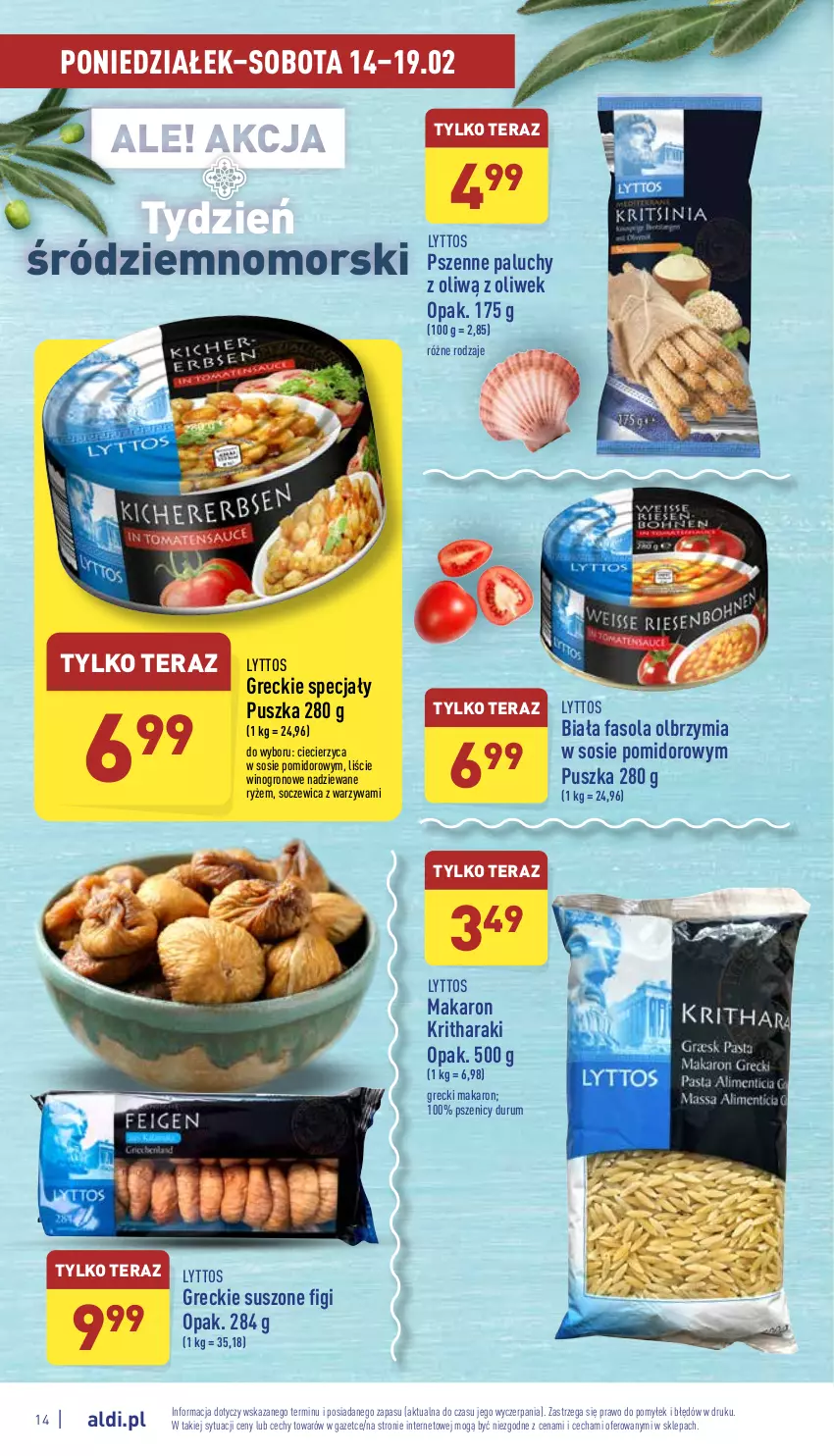 Gazetka promocyjna Aldi - Katalog spożywczy - ważna 14.02 do 19.02.2022 - strona 14 - produkty: Fa, Fasola, Figi, Makaron, Rum, Ryż, Sos, Tera, Warzywa, Wino