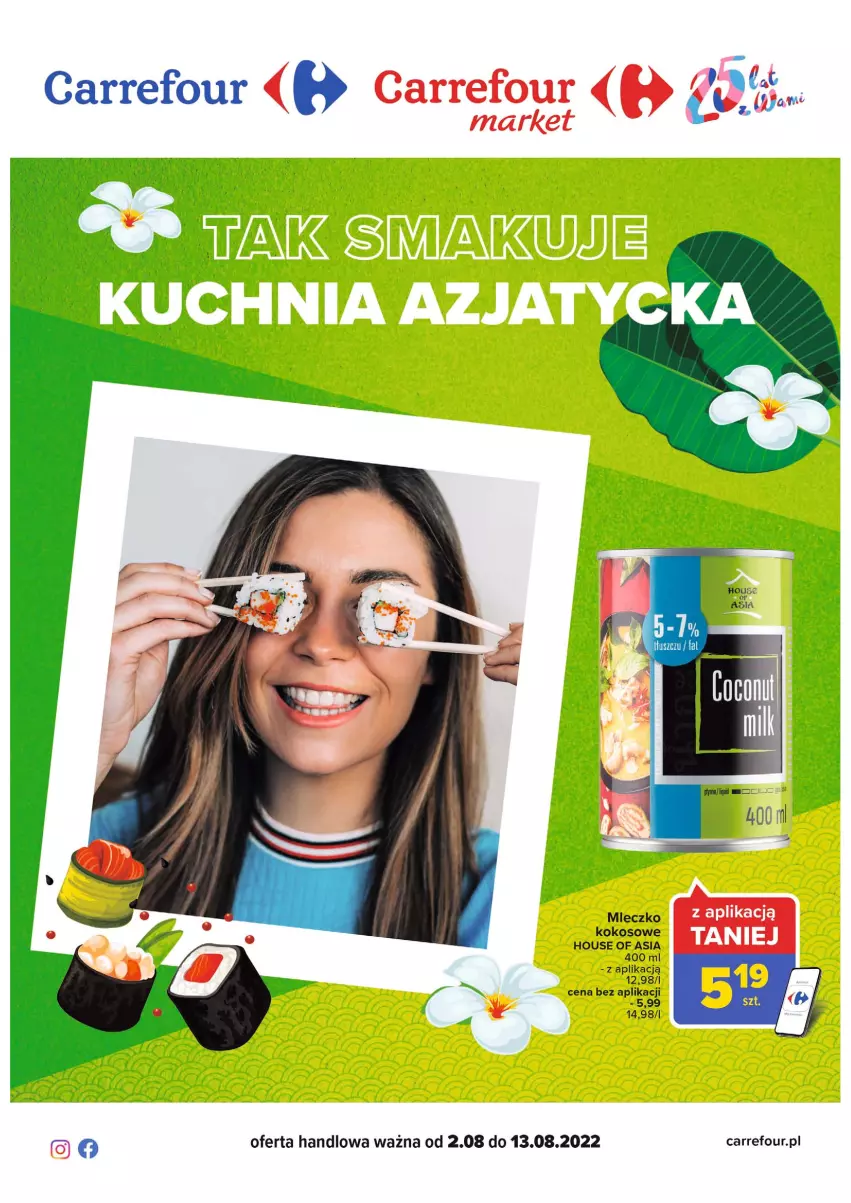 Gazetka promocyjna Carrefour - Gazetka Kuchnia azjatycka - ważna 02.08 do 13.08.2022 - strona 1 - produkty: House of Asia, Kokos, Mleczko