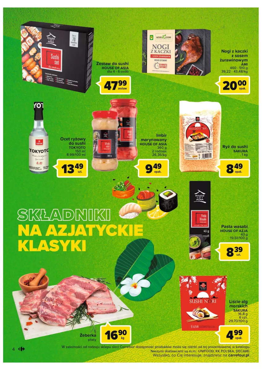 Gazetka promocyjna Carrefour - Gazetka Kuchnia azjatycka - ważna 02.08 do 13.08.2022 - strona 4 - produkty: House of Asia, Imbir, LG, Ocet, Ocet ryżowy, Pasta wasabi, Ryż, Ryż do sushi, Sos, Sushi, Wasa, Wino, Zestaw do sushi