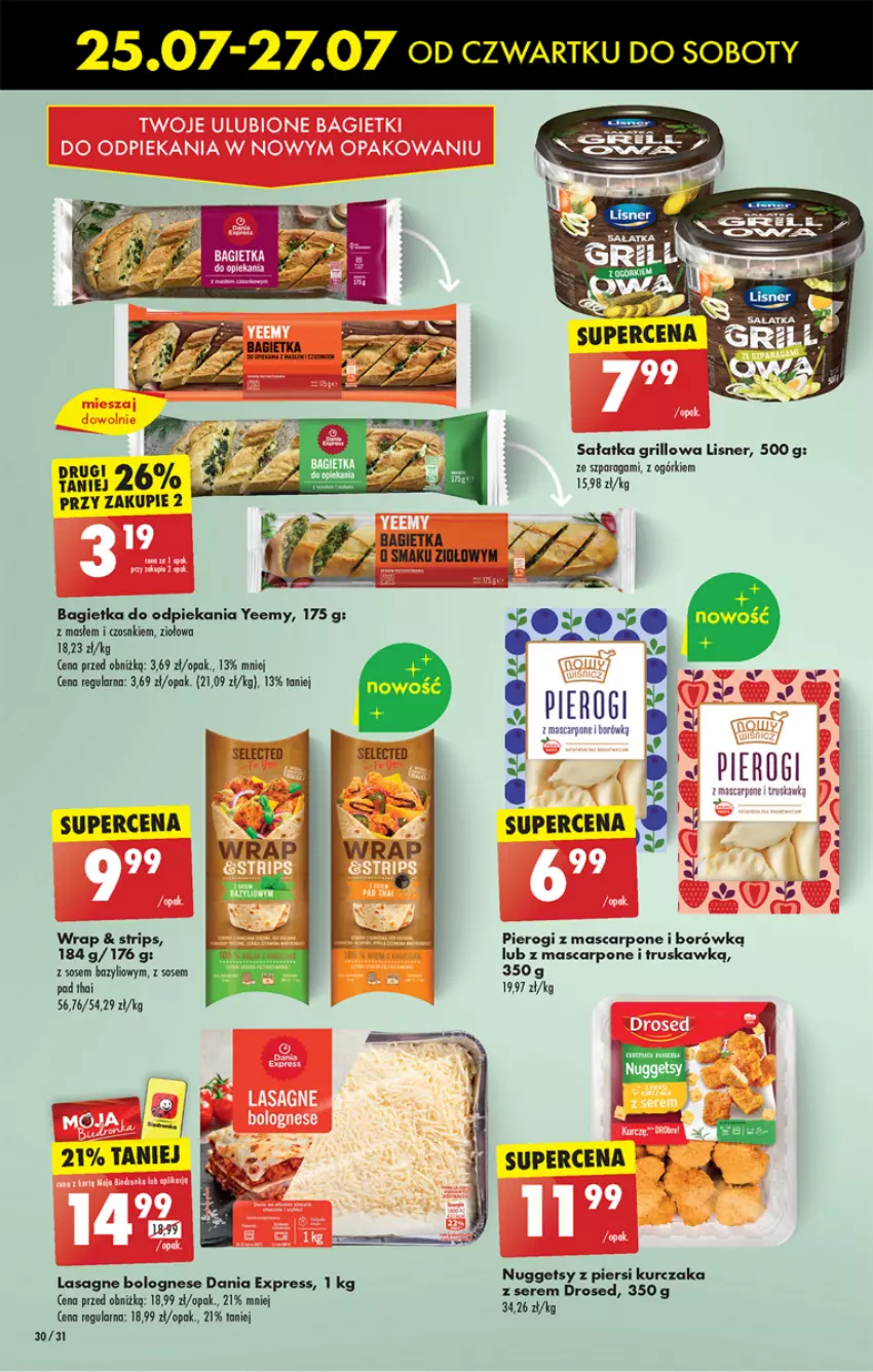 Gazetka promocyjna Biedronka - Od czwartku - ważna 25.07 do 31.07.2024 - strona 34 - produkty: Bagietka, Grill, Kurczak, Lasagne, Lisner, Mascarpone, Pierogi, Sałat, Sałatka, Ser, Sos