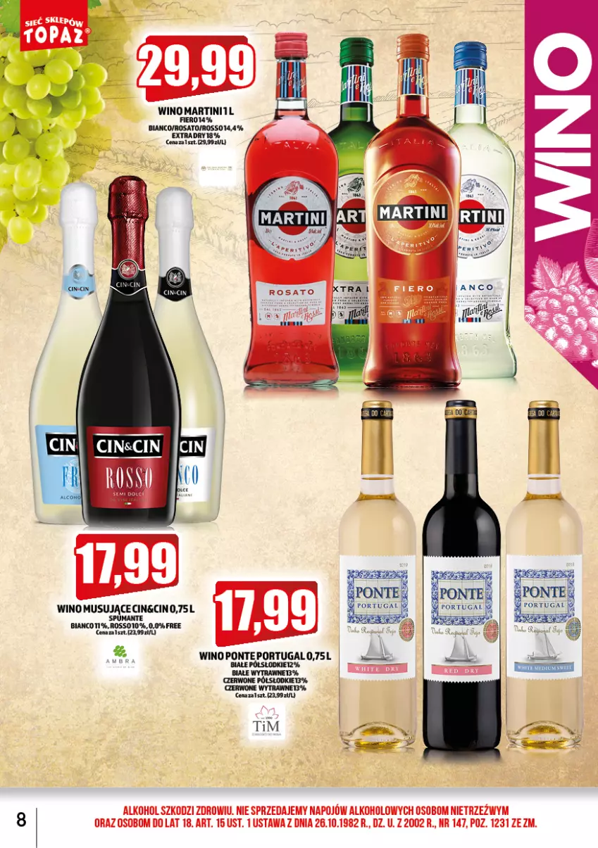 Gazetka promocyjna Topaz - Gazetka - ważna 01.09 do 30.09.2022 - strona 8 - produkty: Mus, Por, Puma, Wino, Wino musujące