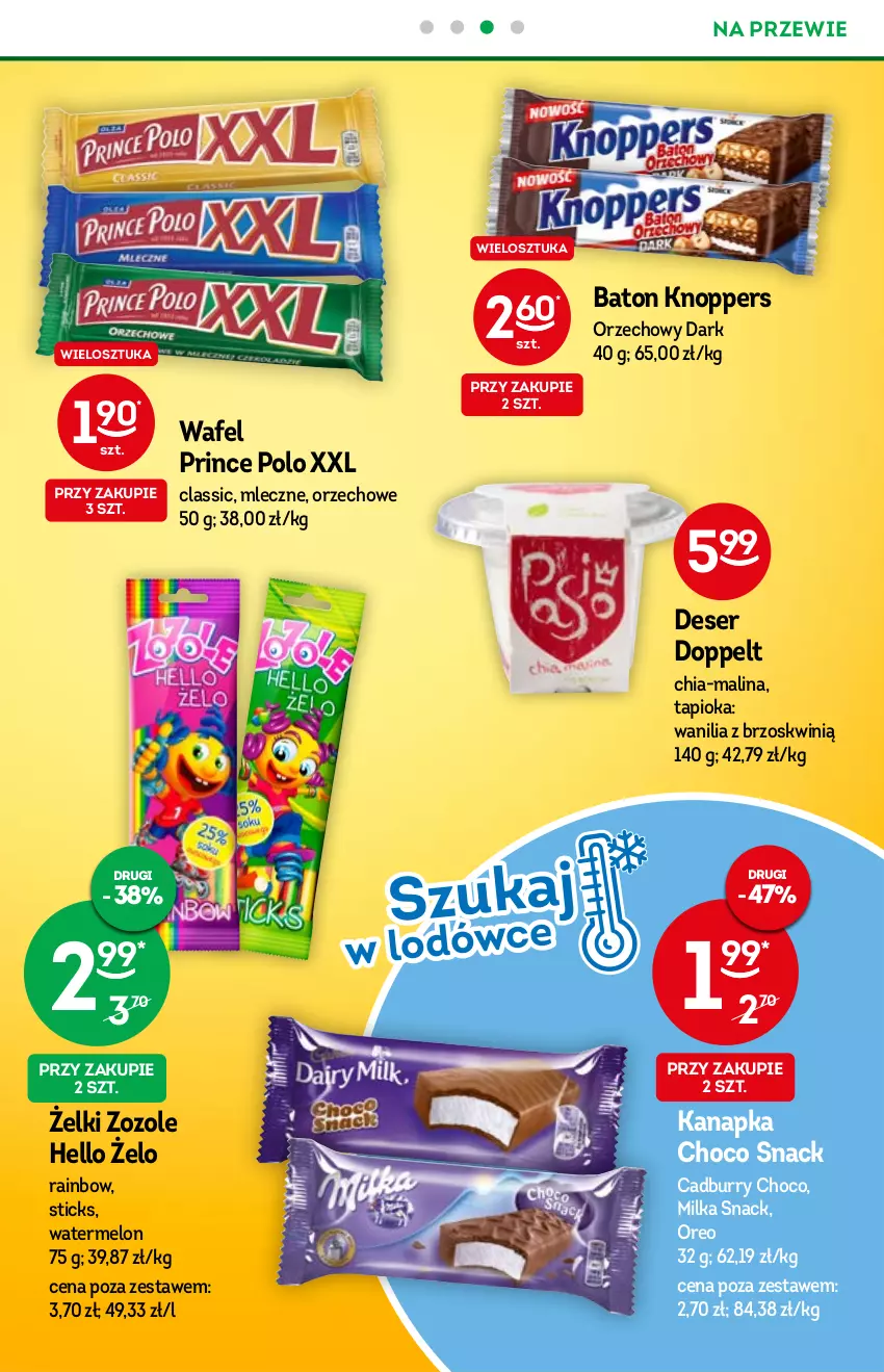 Gazetka promocyjna Żabka - ważna 05.01 do 18.01.2022 - strona 27 - produkty: Baton, Chia, Deser, Knoppers, Melon, Milka, Oreo, Prince Polo, Ser