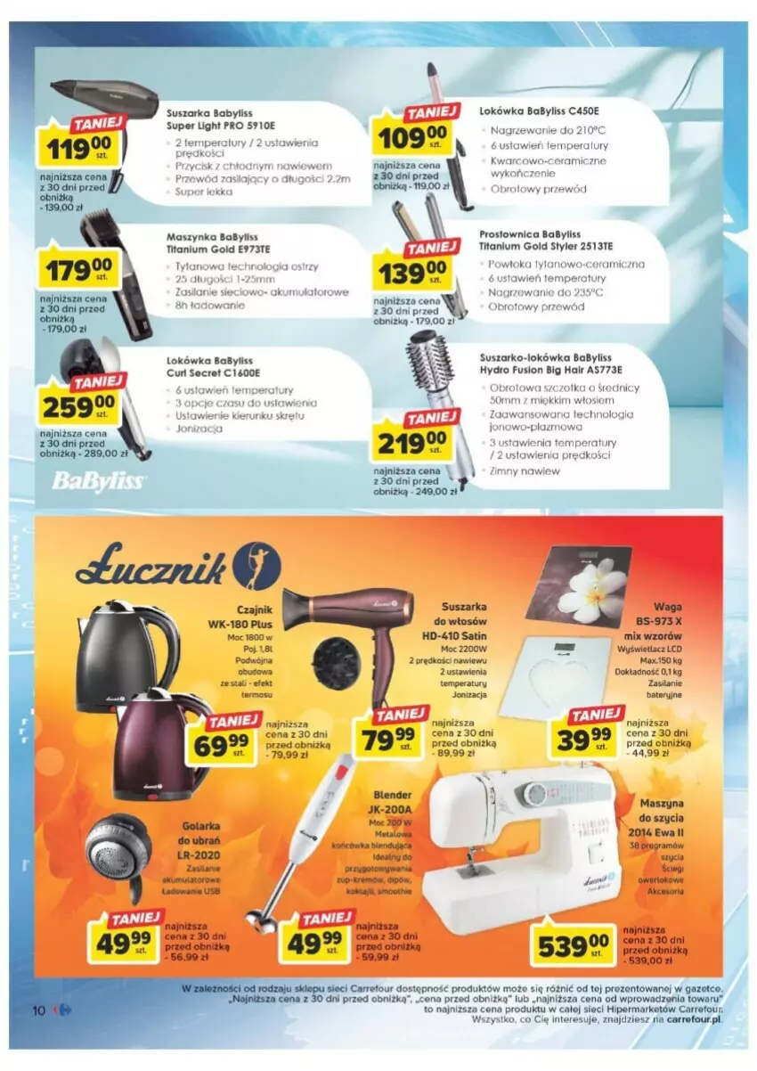 Gazetka promocyjna Carrefour - ważna 19.09 do 07.10.2023 - strona 2 - produkty: Akumulator, Babyliss, Blender, Czajnik, Fusion, Gra, Lokówka, Maszynka, Przewód, Sati, Silan, Suszarka, Szczotka, Szyna, Szynka, Termos, Tytan, Waga