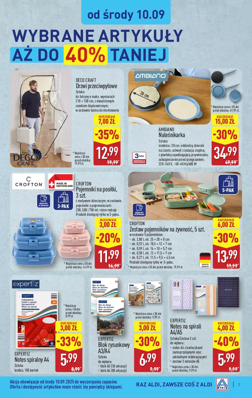 Gazetka promocyjna Aldi - Artykuły przemysłowe i tekstylia - ważna 10.09 do 13.09.2025 - strona 7 - produkty: Drzwi, Dzieci, Mop, Piec, Pojemnik