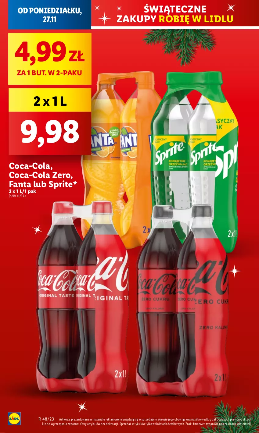 Gazetka promocyjna Lidl - GAZETKA - ważna 27.11 do 29.11.2023 - strona 18 - produkty: Coca-Cola, Fa, Fanta, Sprite