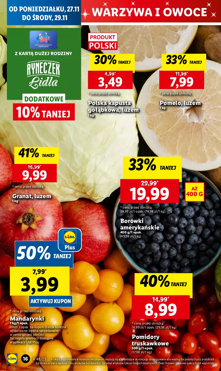 Gazetka promocyjna Lidl - GAZETKA - ważna 27.11 do 29.11.2023 - strona 26 - produkty: Chleb, Gra, Granat, Mandarynki, Olej, Owoce, Pomelo, Pomidory, Ser, Warzywa, Warzywa i owoce