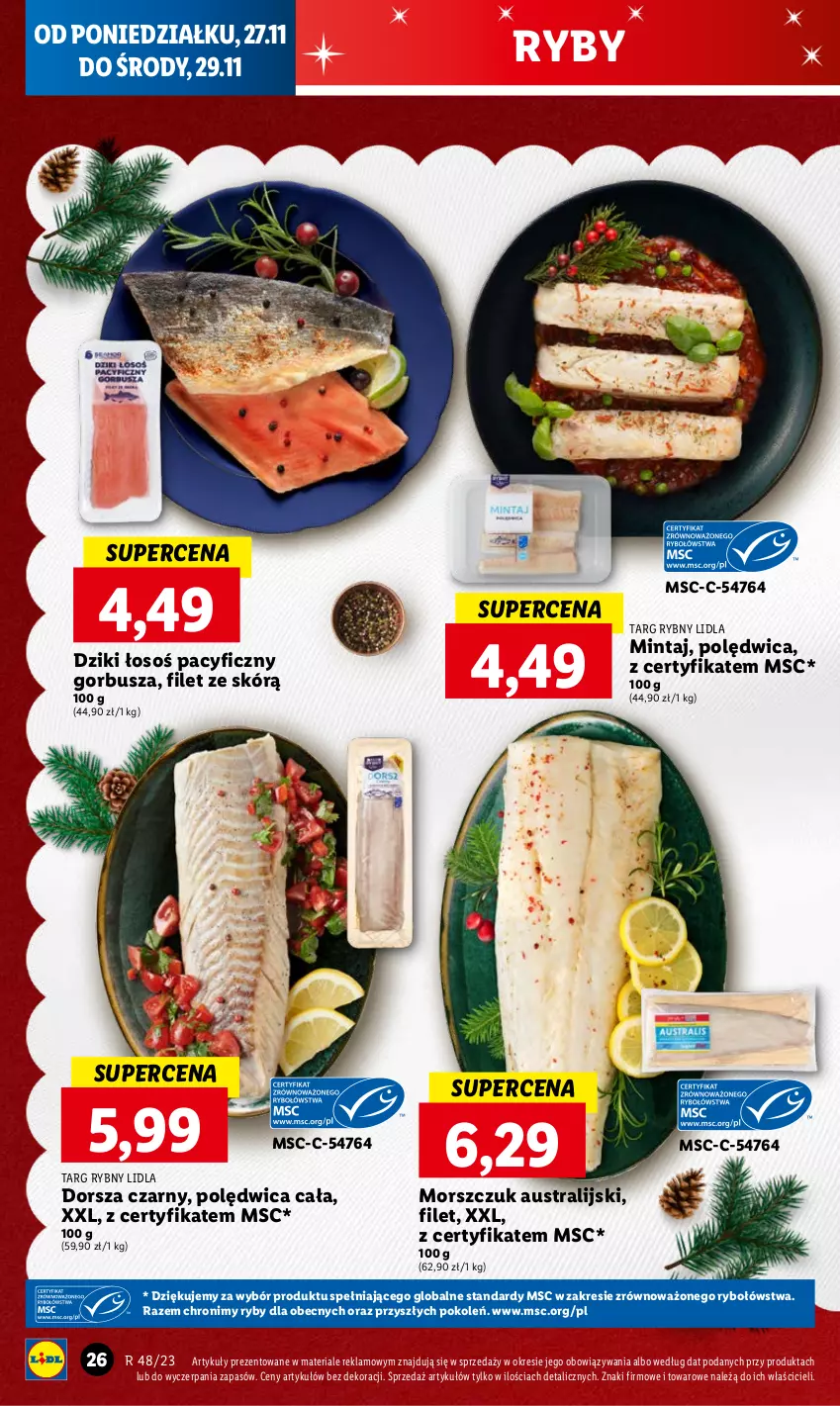 Gazetka promocyjna Lidl - GAZETKA - ważna 27.11 do 29.11.2023 - strona 38 - produkty: Dorsz, Mintaj, Polędwica