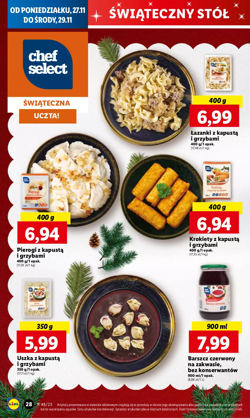 Gazetka promocyjna Lidl - GAZETKA - ważna 27.11 do 29.11.2023 - strona 40 - produkty: Kapustą, Krokiety, Pierogi, Ser, Stół