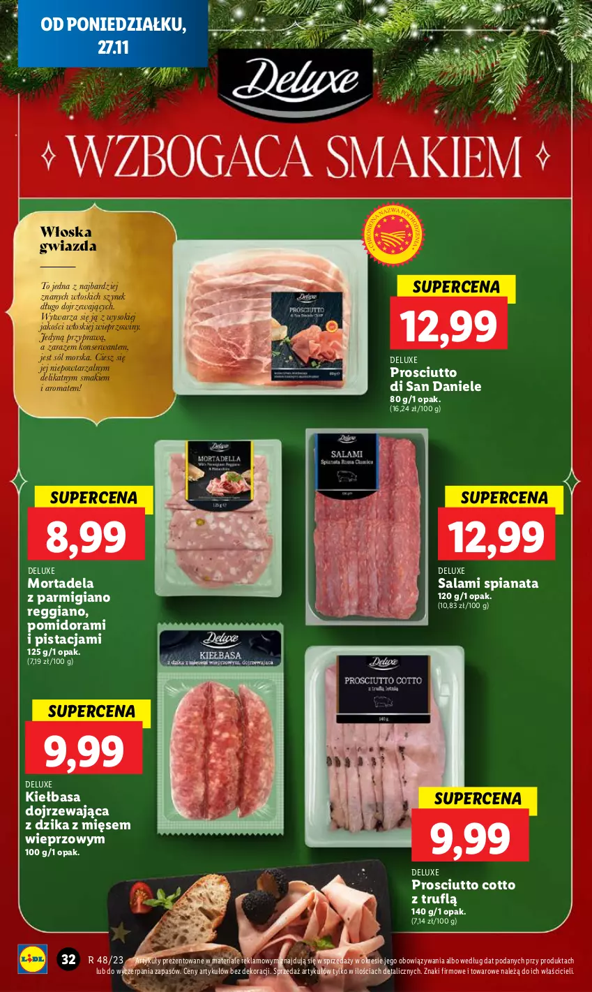 Gazetka promocyjna Lidl - GAZETKA - ważna 27.11 do 29.11.2023 - strona 44 - produkty: Gwiazda, Kiełbasa, Prosciutto, Salami, Ser, Sok, Sól