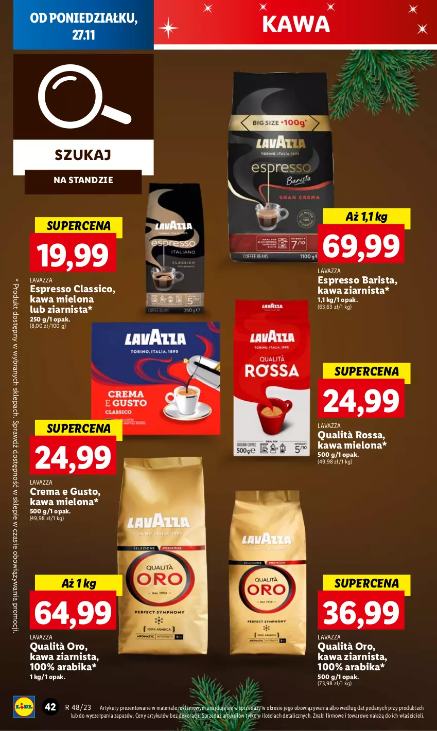 Gazetka promocyjna Lidl - GAZETKA - ważna 27.11 do 29.11.2023 - strona 54 - produkty: Kawa, Kawa mielona, Kawa ziarnista, Lavazza