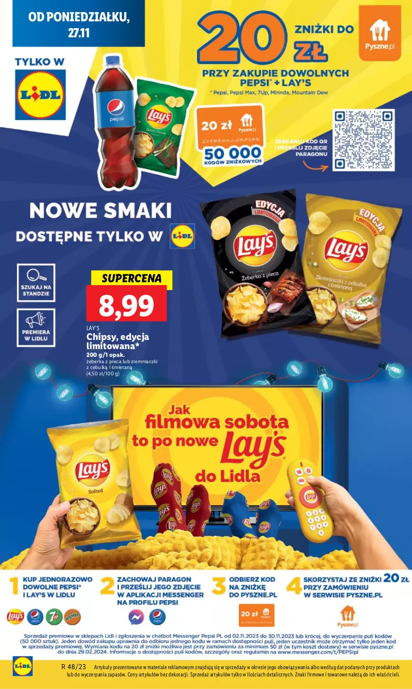 Gazetka promocyjna Lidl - GAZETKA - ważna 27.11 do 29.11.2023 - strona 60 - produkty: Chipsy, Lay’s, Piec