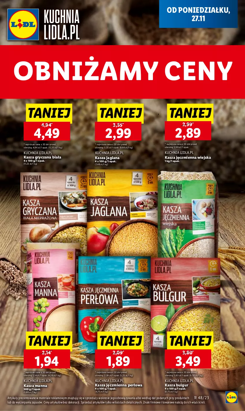 Gazetka promocyjna Lidl - GAZETKA - ważna 27.11 do 29.11.2023 - strona 61 - produkty: Bulgur, Gry, Kasza, Kasza gryczana, Kasza jaglana, Kasza jęczmienna, Kuchnia, LANA, LG, Tera