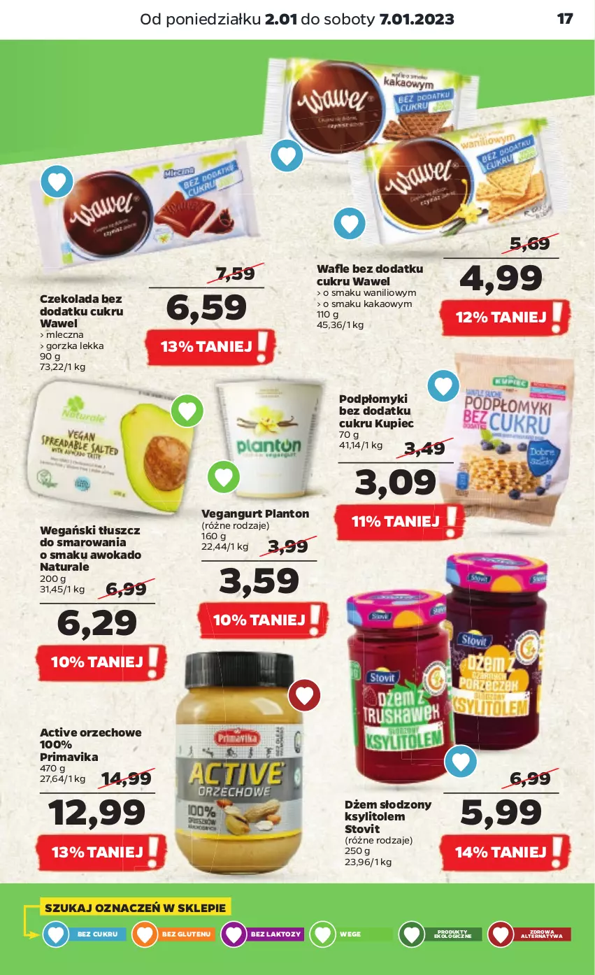 Gazetka promocyjna Netto - Artykuły spożywcze - ważna 02.01 do 07.01.2023 - strona 17 - produkty: Czekolada, Dżem, Kakao, Ksylitol, Kupiec, Piec, Prima, Primavika, Vegangurt, Wafle, Wawel