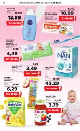 Gazetka promocyjna Netto - Artykuły spożywcze - Gazetka - ważna od 07.01 do 07.01.2023 - strona 22 - produkty: HiPP, Sok, Mus, Bell, BoboVita, Pasta do zębów, NAN Optipro, Tonik, Chusteczki, Dzieci, Baton, Nivea Baby, Elmex, Nestlé, Nivea, Hipp Bio