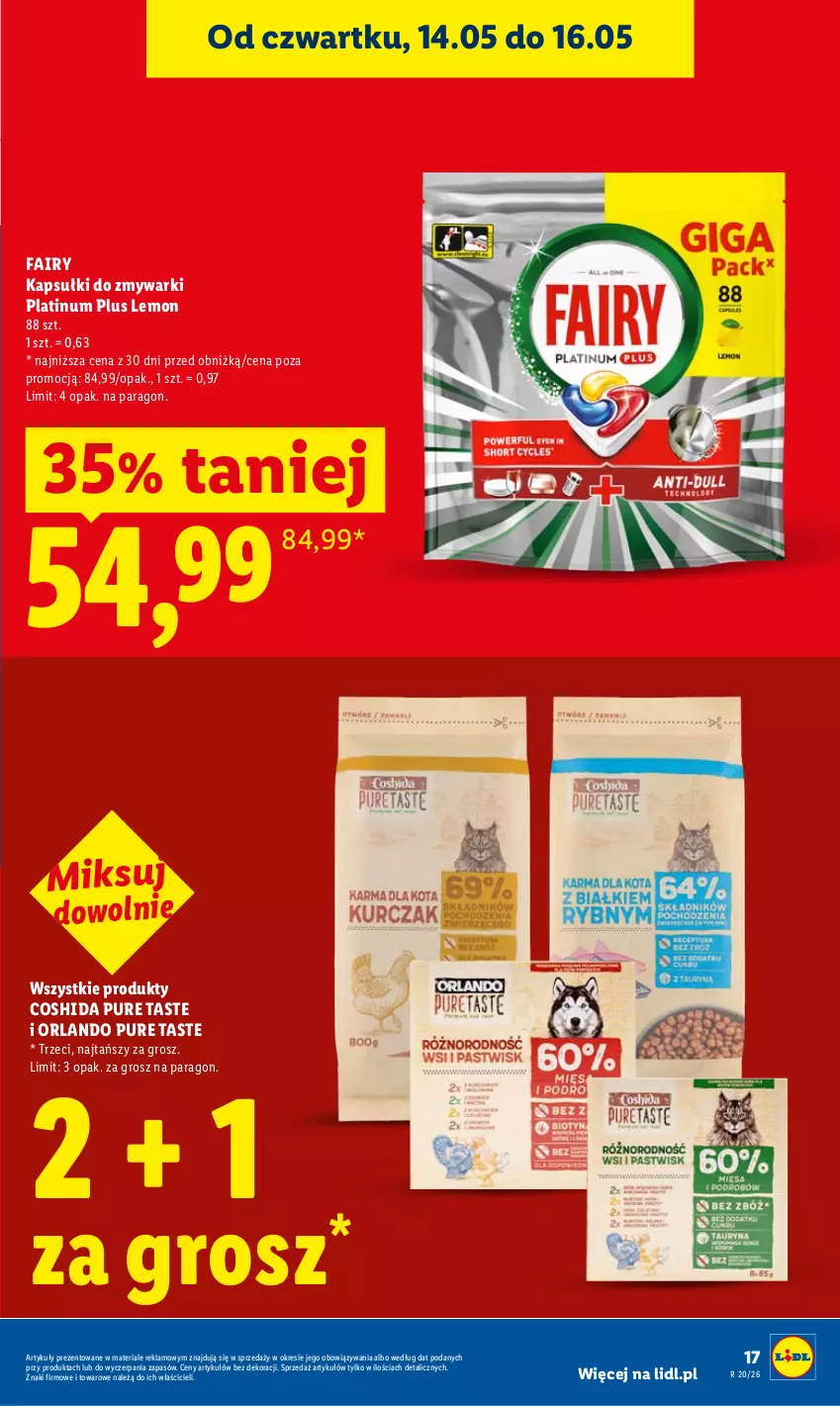 Gazetka promocyjna Lidl - Gazetka ważna od 14.05 do 16.05 - ważna 14.05 do 16.05.2026 - strona 17 - produkty: Fa, Fairy, Pur, Zmywarki