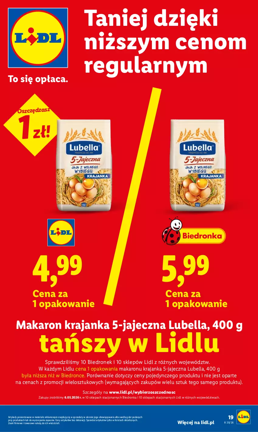 Gazetka promocyjna Lidl - Gazetka ważna od 14.05 do 16.05 - ważna 14.05 do 16.05.2026 - strona 19 - produkty: Bell, Bella, Dron, Lubella, Makaron, Por