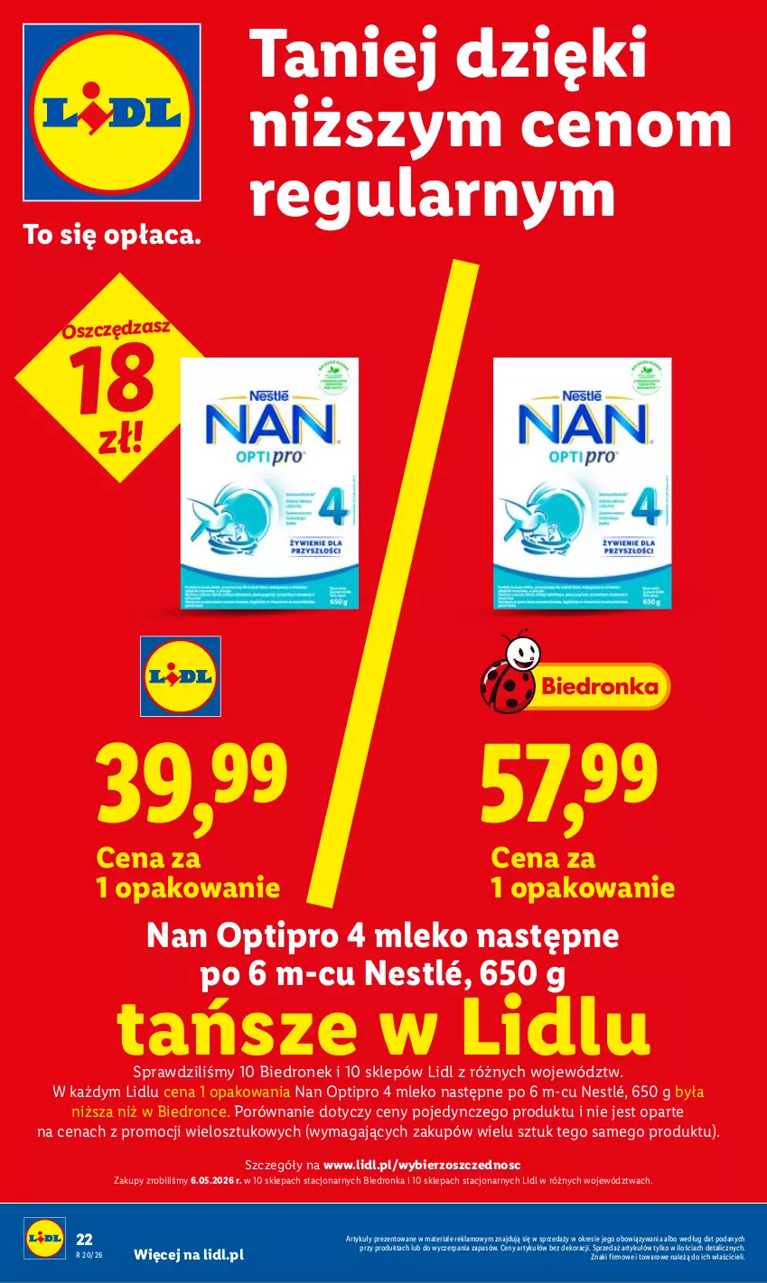 Gazetka promocyjna Lidl - Gazetka ważna od 14.05 do 16.05 - ważna 14.05 do 16.05.2026 - strona 22 - produkty: Dron, Mleko, NAN Optipro, Nestlé, O nas, Por