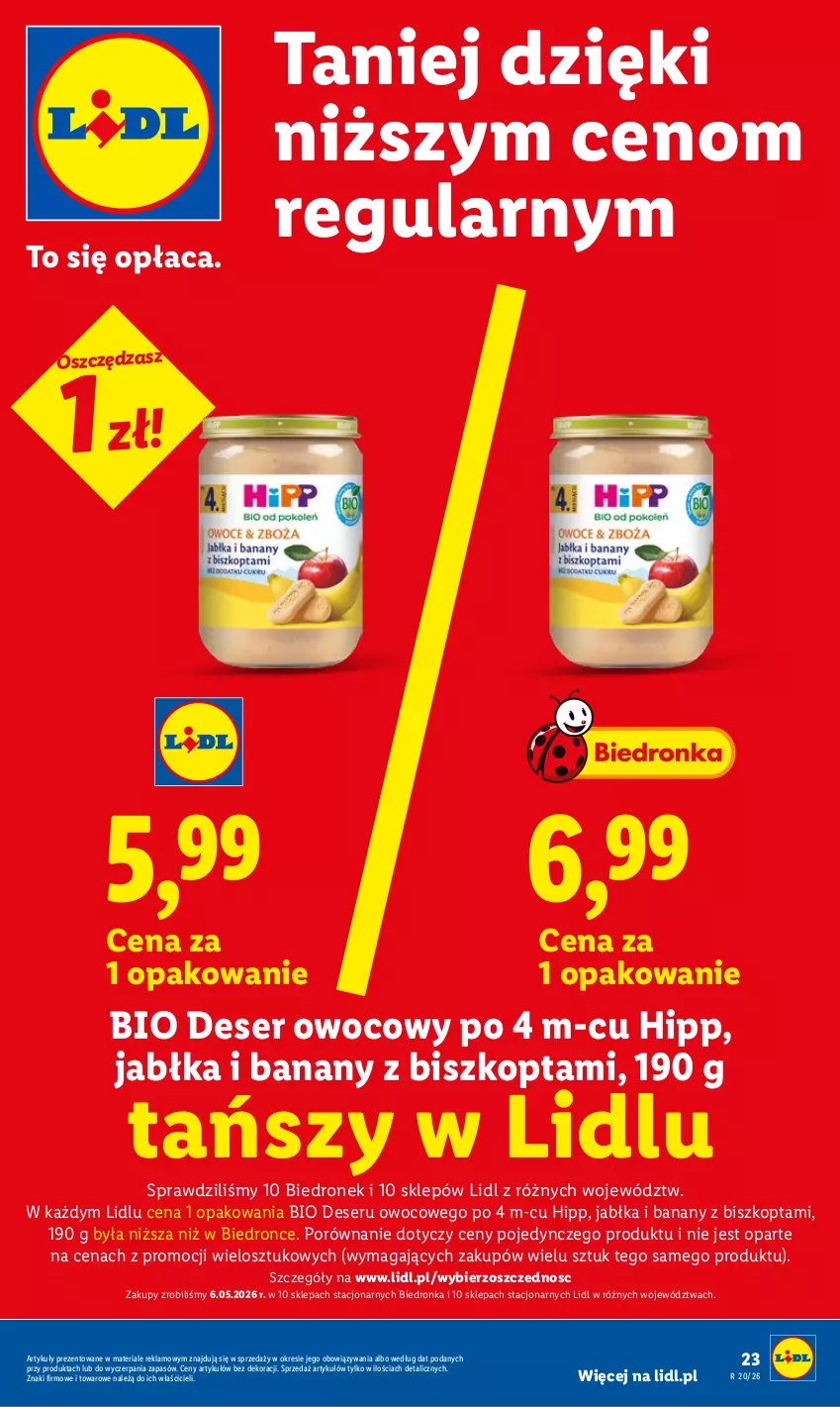 Gazetka promocyjna Lidl - Gazetka ważna od 14.05 do 16.05 - ważna 14.05 do 16.05.2026 - strona 23 - produkty: Banany, Deser, Deser owocowy, Dron, HiPP, Jabłka, Por, Ser