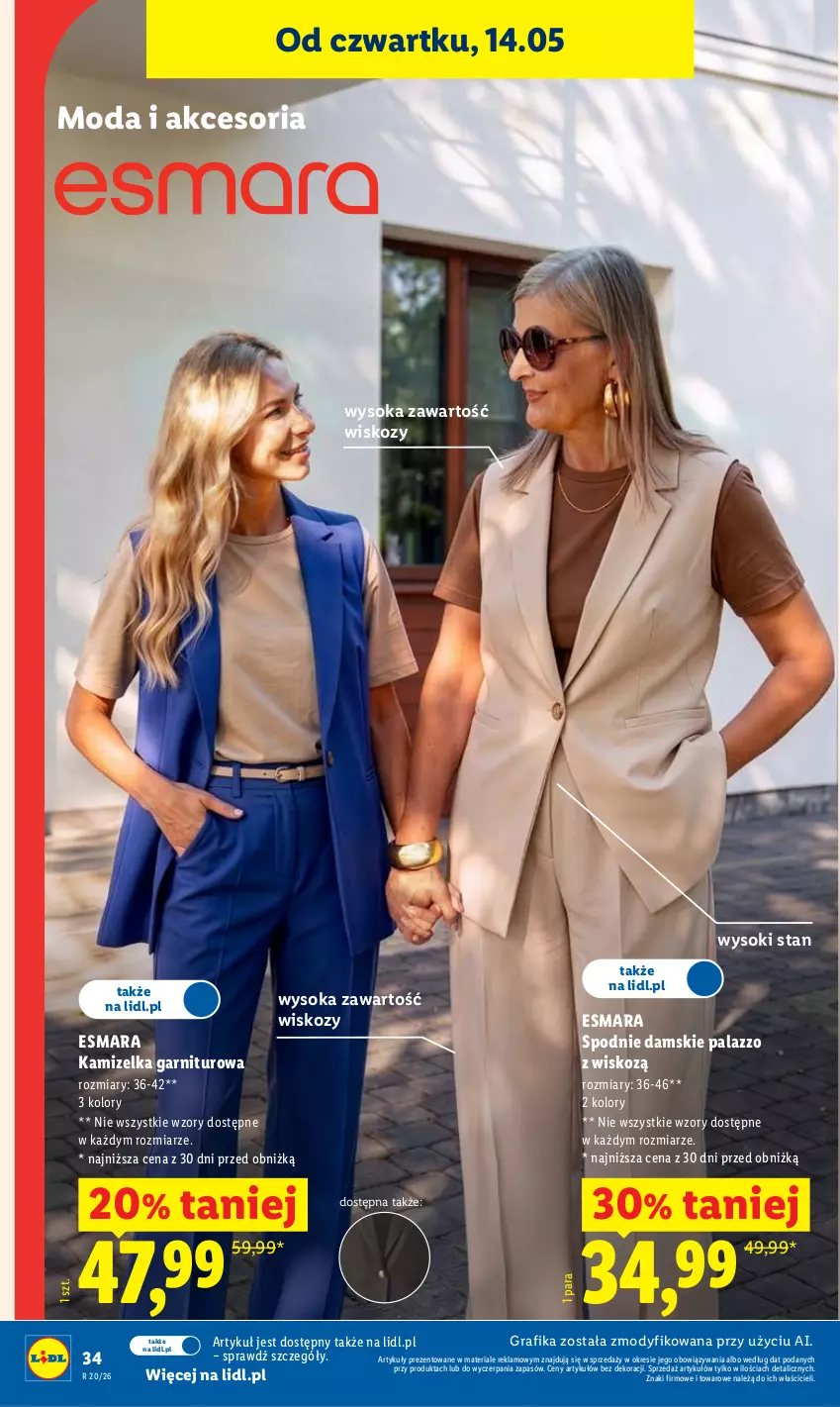 Gazetka promocyjna Lidl - Gazetka ważna od 14.05 do 16.05 - ważna 14.05 do 16.05.2026 - strona 34 - produkty: Gra, Grafika, Kamizelka, Moda, Sok, Spodnie