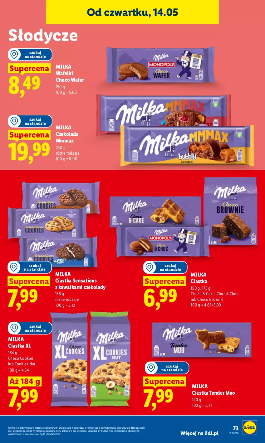 Gazetka promocyjna Lidl - Gazetka ważna od 14.05 do 16.05 - ważna 14.05 do 16.05.2026 - strona 79 - produkty: Brownie, Ciastka, Czekolada, Kawa, Milka, Sati