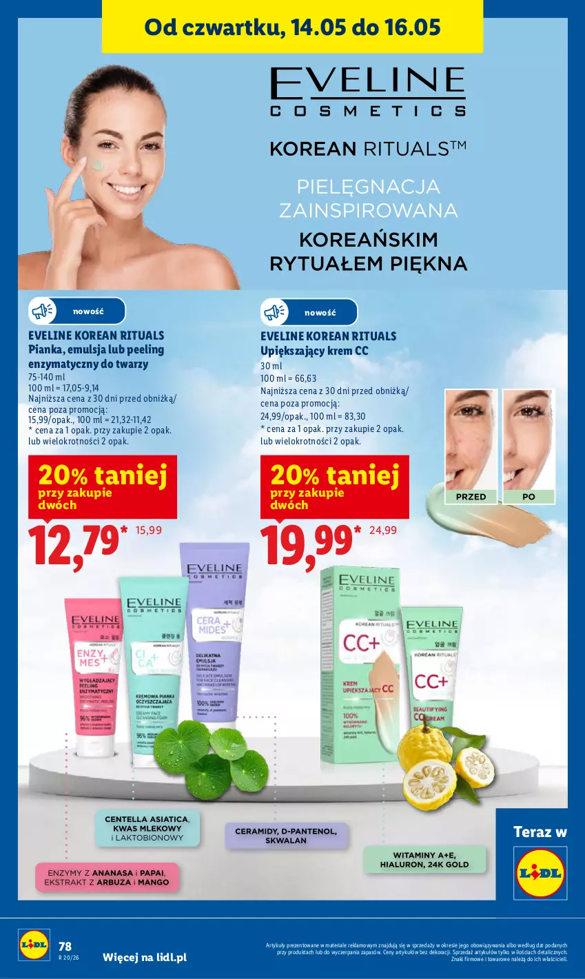 Gazetka promocyjna Lidl - Gazetka ważna od 14.05 do 16.05 - ważna 14.05 do 16.05.2026 - strona 84 - produkty: Emulsja, Eveline, Peeling, Tera