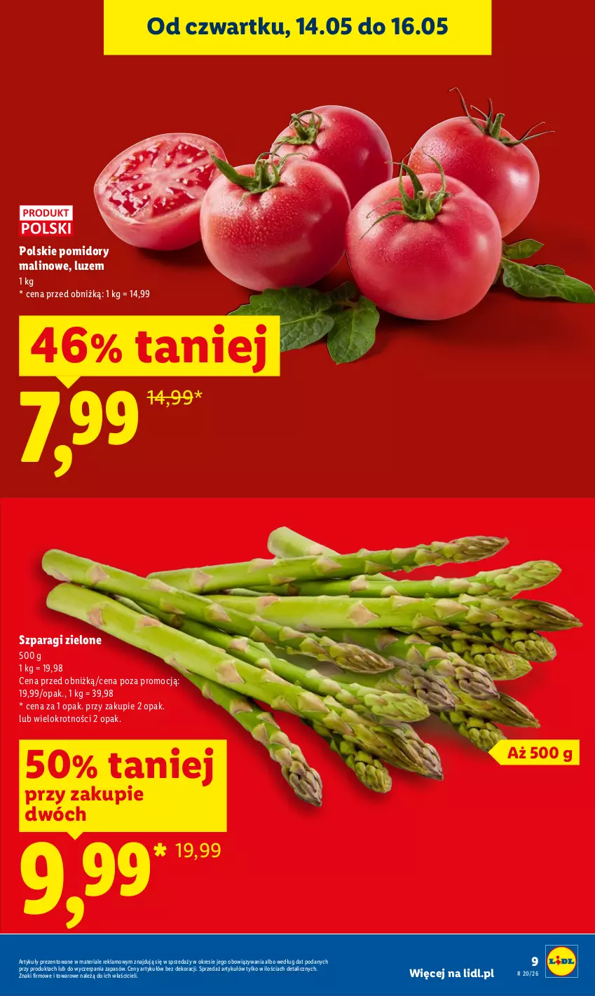 Gazetka promocyjna Lidl - Gazetka ważna od 14.05 do 16.05 - ważna 14.05 do 16.05.2026 - strona 9 - produkty: Pomidory