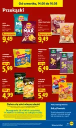 Gazetka promocyjna Lidl - Gazetka ważna od 14.05 do 16.05 - Gazetka - ważna od 16.05 do 16.05.2026 - strona 77 - produkty: Warzywa, Sos, Ser, Lajkonik, Por, Gra, Chipsy, Portal, Chrupki, Laur, Mola, Przysnacki, Precelki, Grill, Lay’s, Gyros, Fa