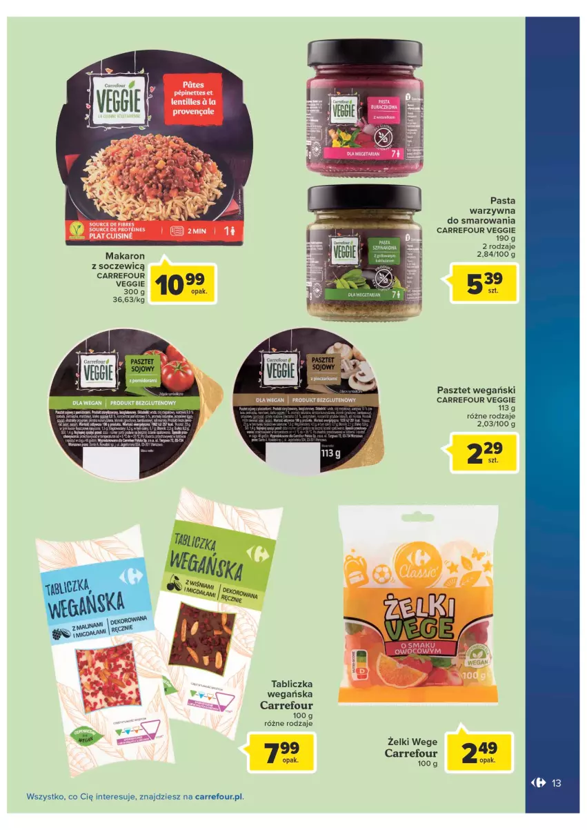 Gazetka promocyjna Carrefour - Gazetka Produkty Carrefour w mądrej cenie - ważna 06.09 do 17.09.2022 - strona 13 - produkty: Makaron, Pasta warzywna, Pasztet, Szpinak