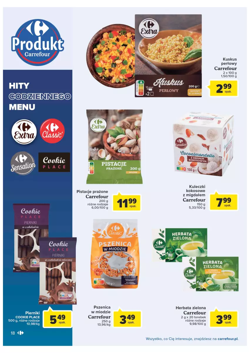 Gazetka promocyjna Carrefour - Gazetka Produkty Carrefour w mądrej cenie - ważna 06.09 do 17.09.2022 - strona 18 - produkty: Herbata, Kuskus, Piernik, Pistacje