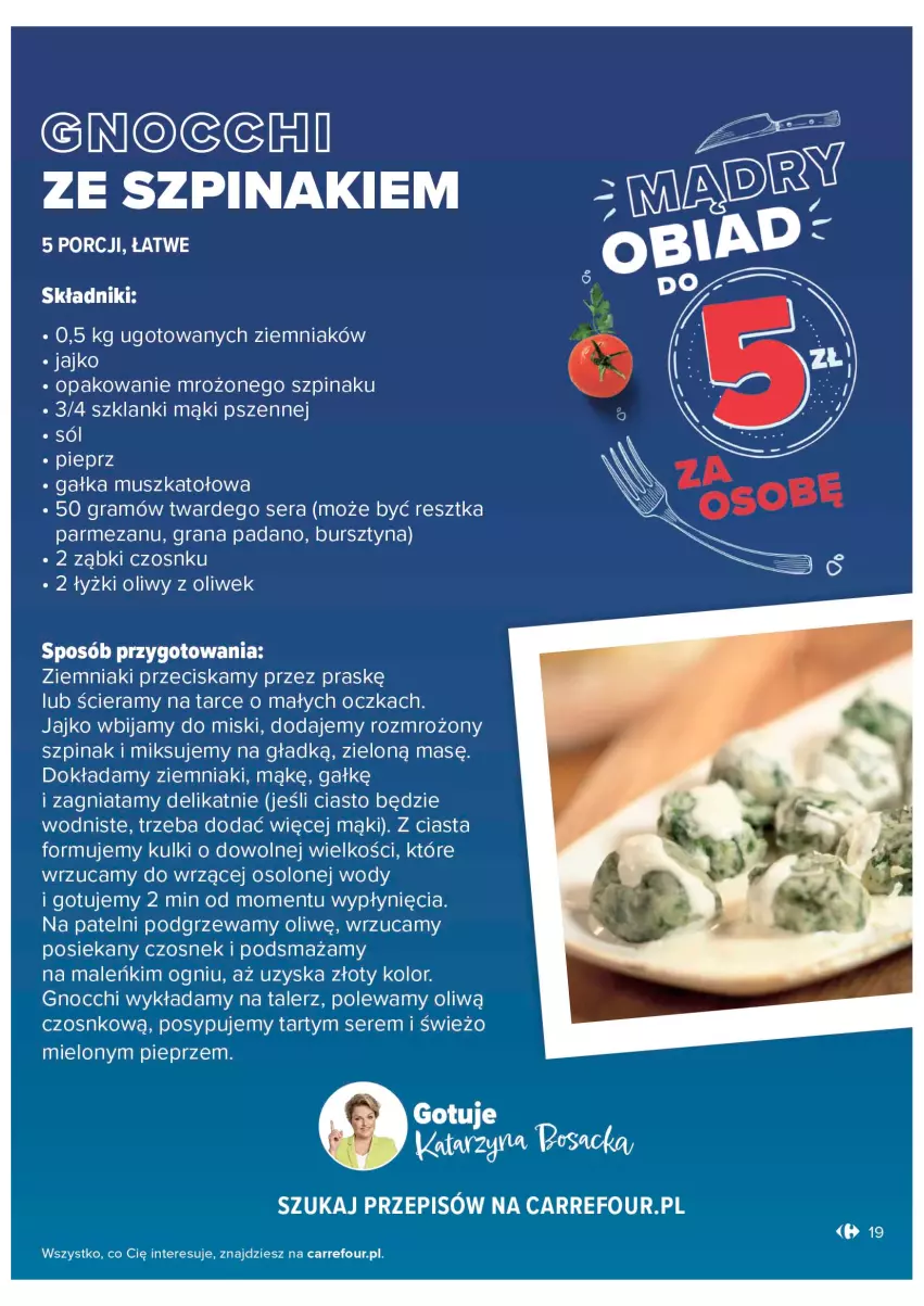 Gazetka promocyjna Carrefour - Gazetka Produkty Carrefour w mądrej cenie - ważna 06.09 do 17.09.2022 - strona 19 - produkty: Bursztyn, Czosnek, Gałka, Gnocchi, Gra, Lanki, Mus, Parmezan, Pieprz, Ser, Szpinak, Talerz, Ziemniaki