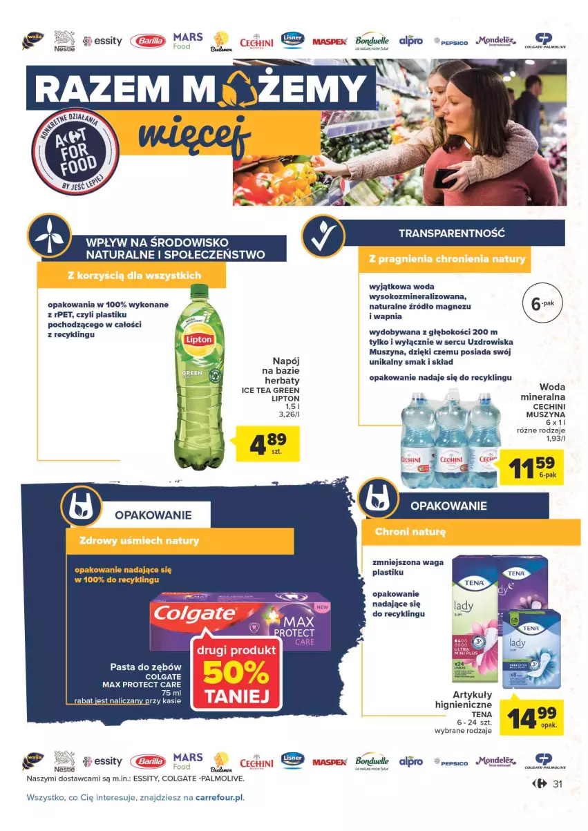 Gazetka promocyjna Carrefour - Gazetka Produkty Carrefour w mądrej cenie - ważna 06.09 do 17.09.2022 - strona 31 - produkty: Bonduelle, Colgate, Ice tea, LG, Lipton, Magnez, Mars, Mus, Napój, Palmolive, Ser, Sok, Szyna, Waga, Woda